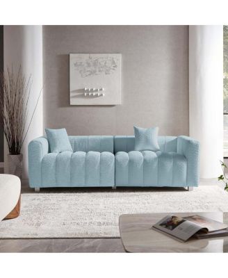 Premium Velvet 3-Seater Sofa with Metal Legs and 2 Pillows