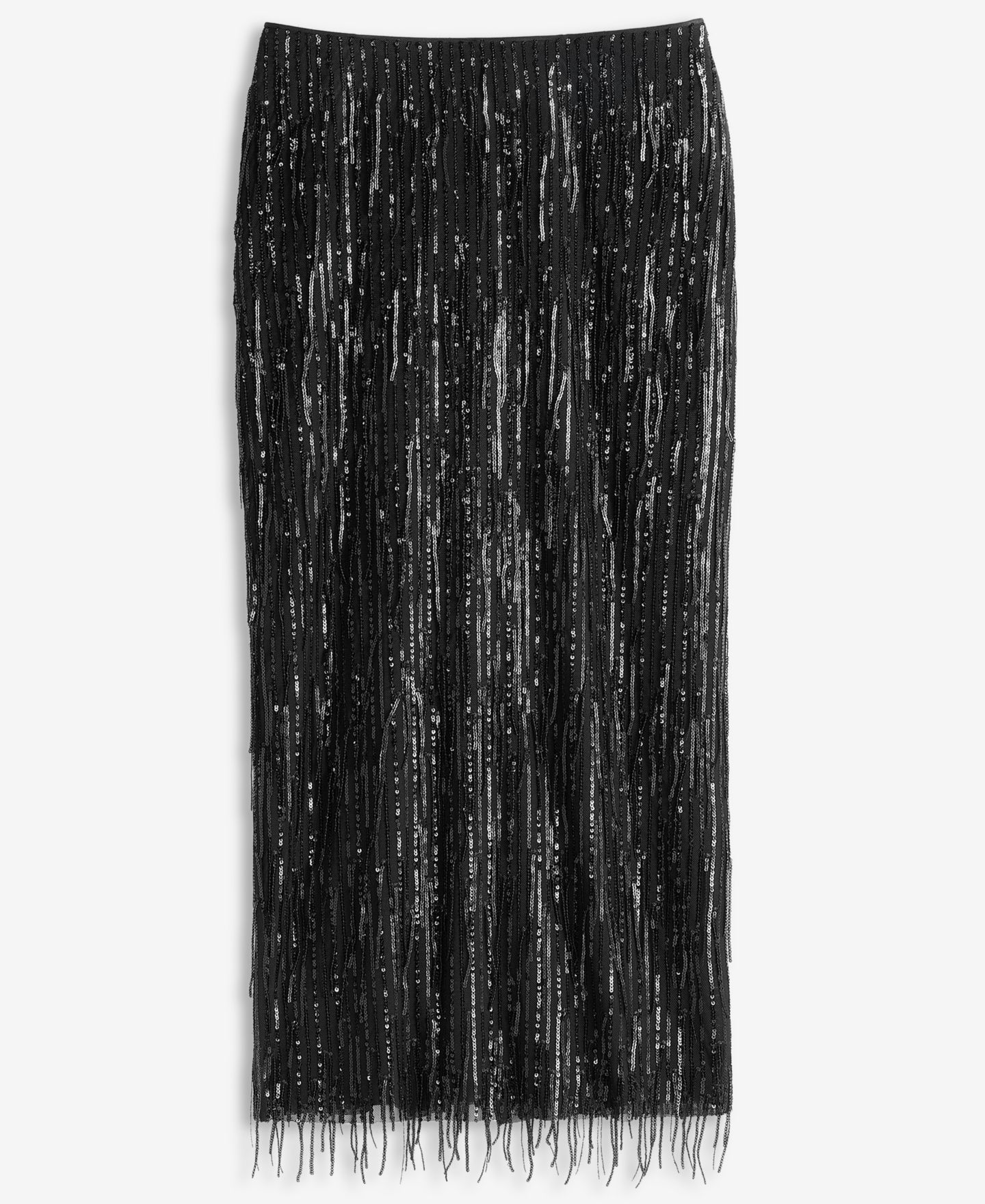 Женская юбка LAPOINTE | Macy's High-Rise Sequin Fringe Side-Slit Midi — фото 7