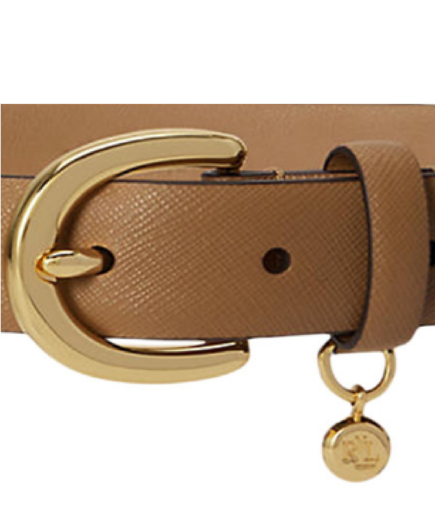 Charm Crosshatch Leather Belt