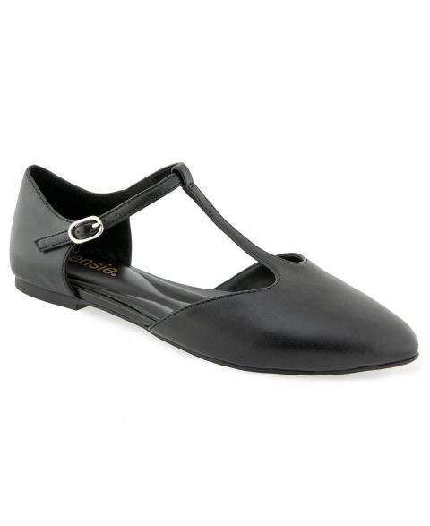 Женские балетки Kensie Gabrielle T-Strap Flat, цвет: Чёрный