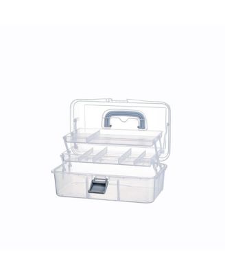 2-Tier Plastic Organizer Box with Handle