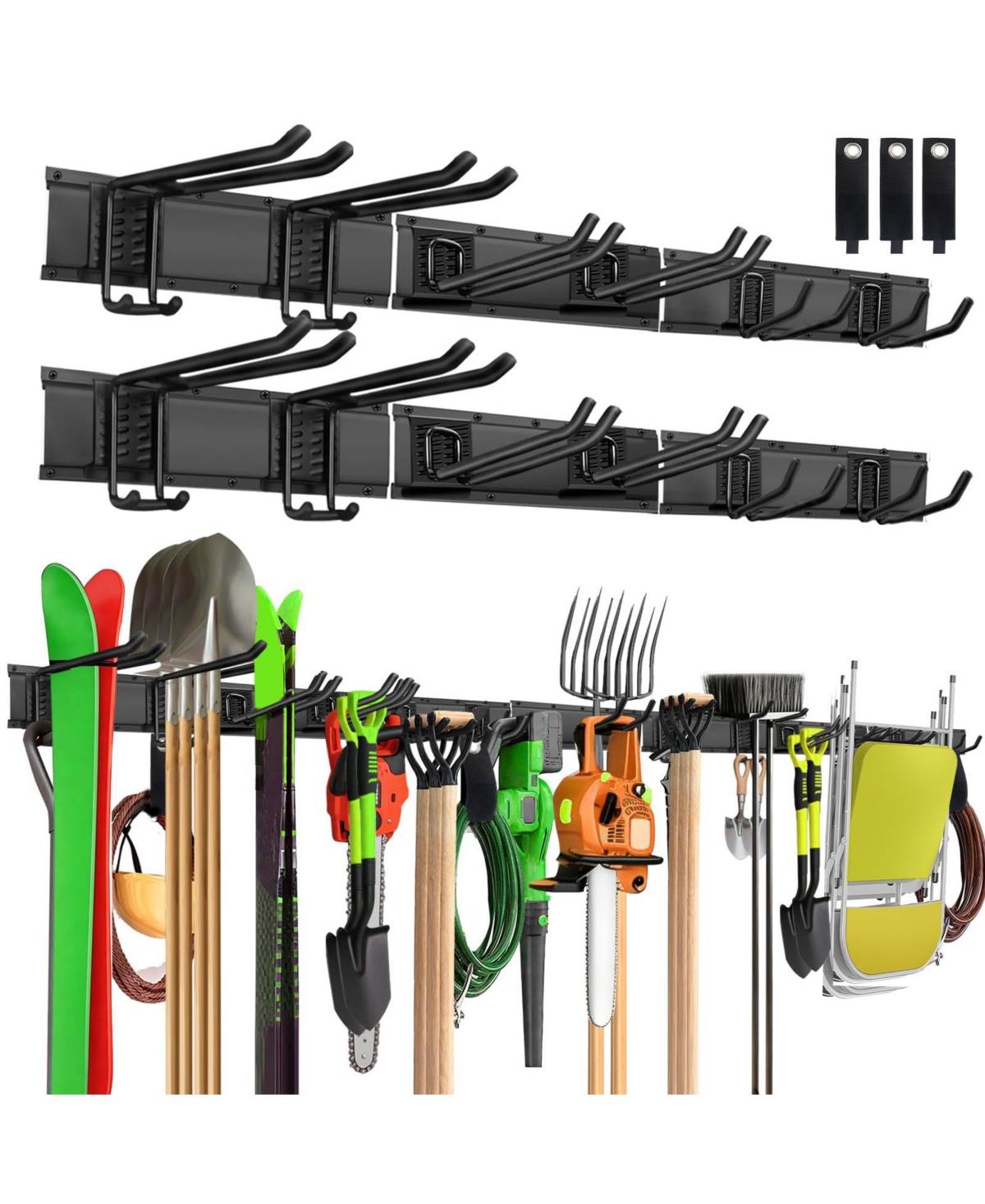 Xdovet Garden Tool Organizer Wall Mount with Hooks Straps Holder