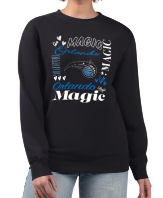Women's Black Orlando Magic Collage Team Graphic Fleece Pullover Sweatshirt