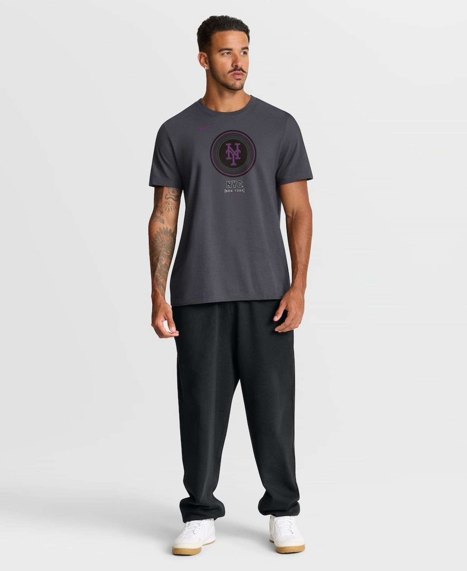 Men's Anthracite New York Mets City Connect Wordmark T-Shirt