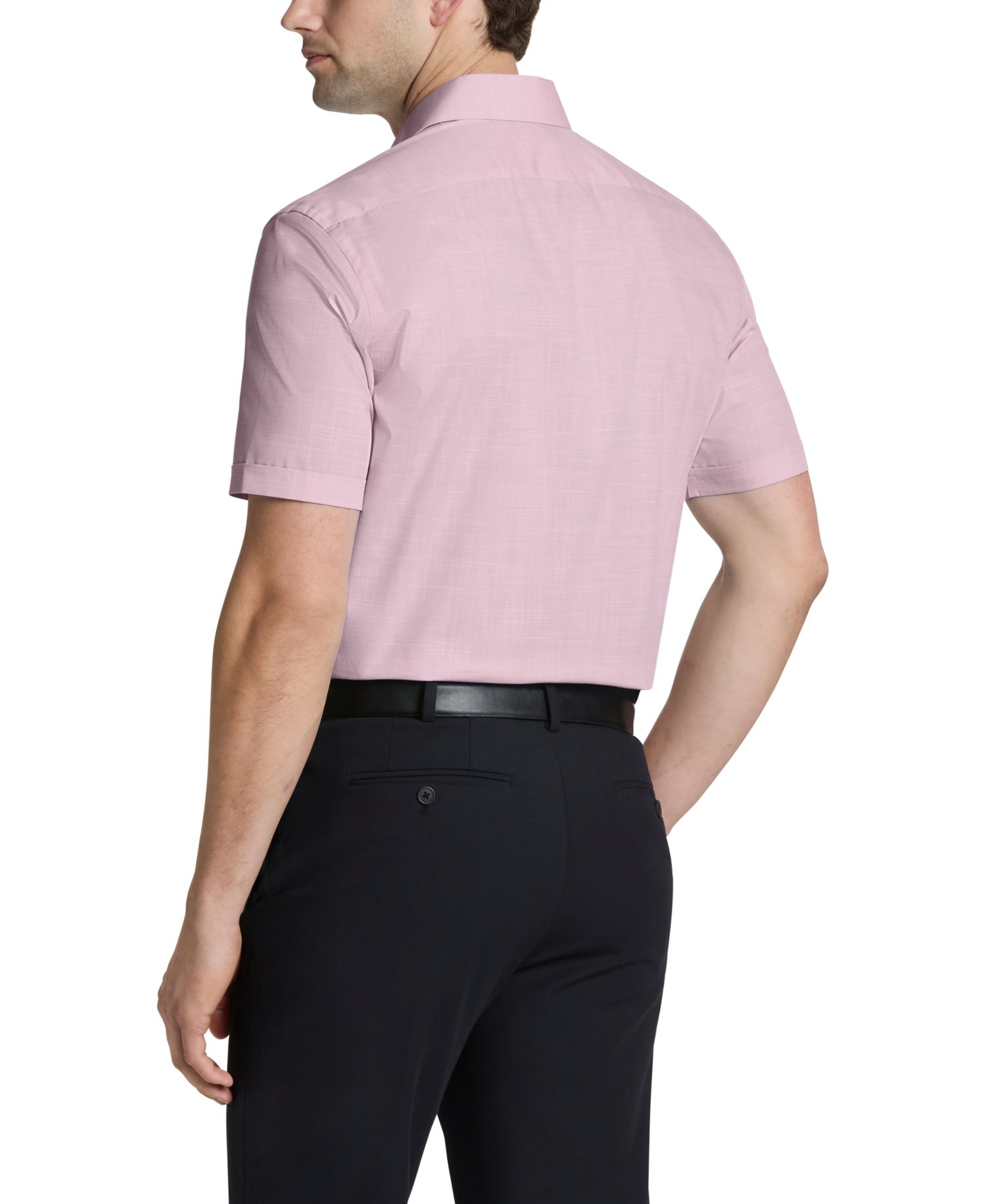Men's Slim-Fit Short-Sleeve Spread Collar Shirt