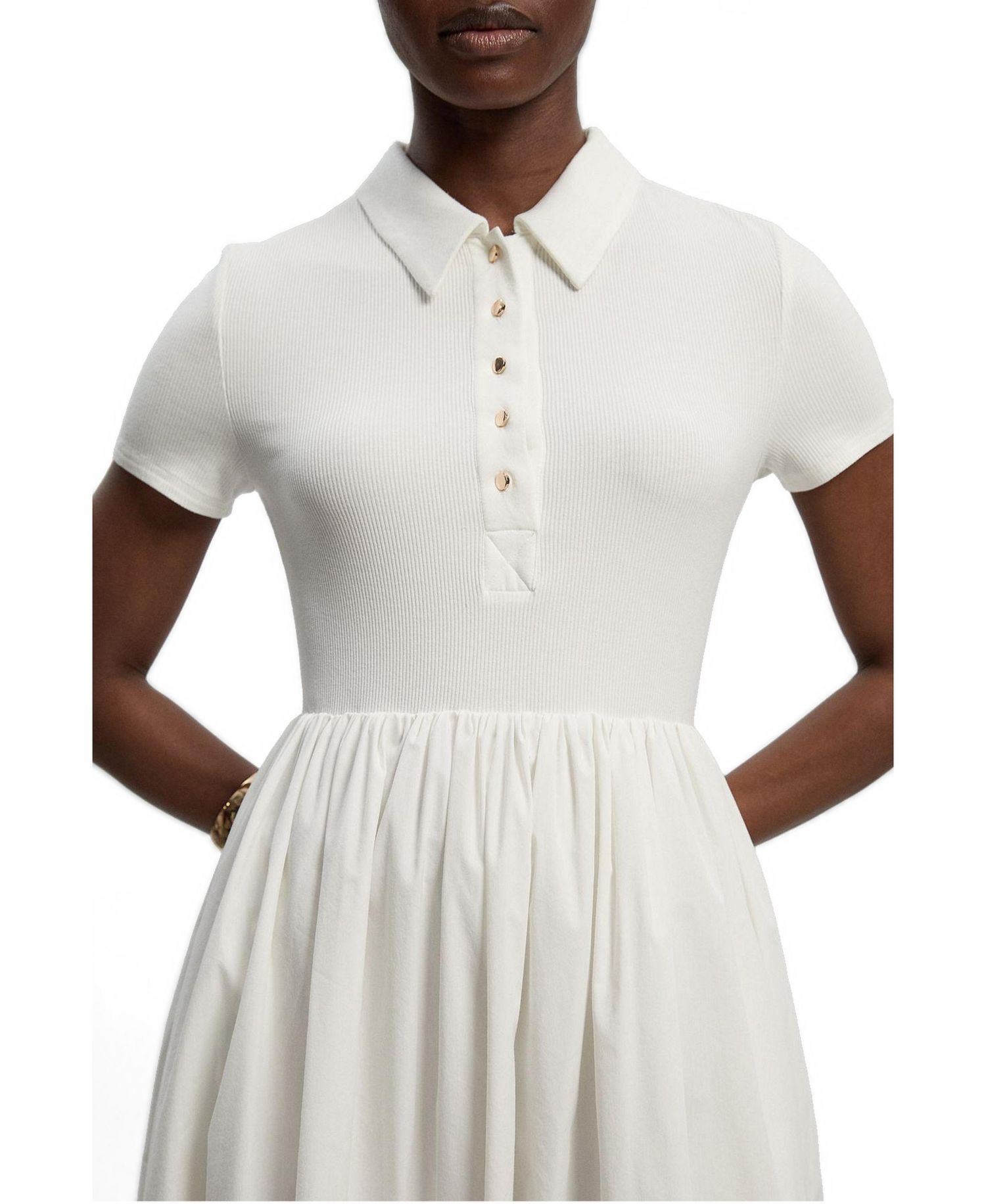 Women's Rib Shirt Midi Dress