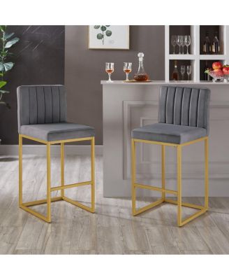 Modern Fashion Counter Height Stools with Backrest Set of 2