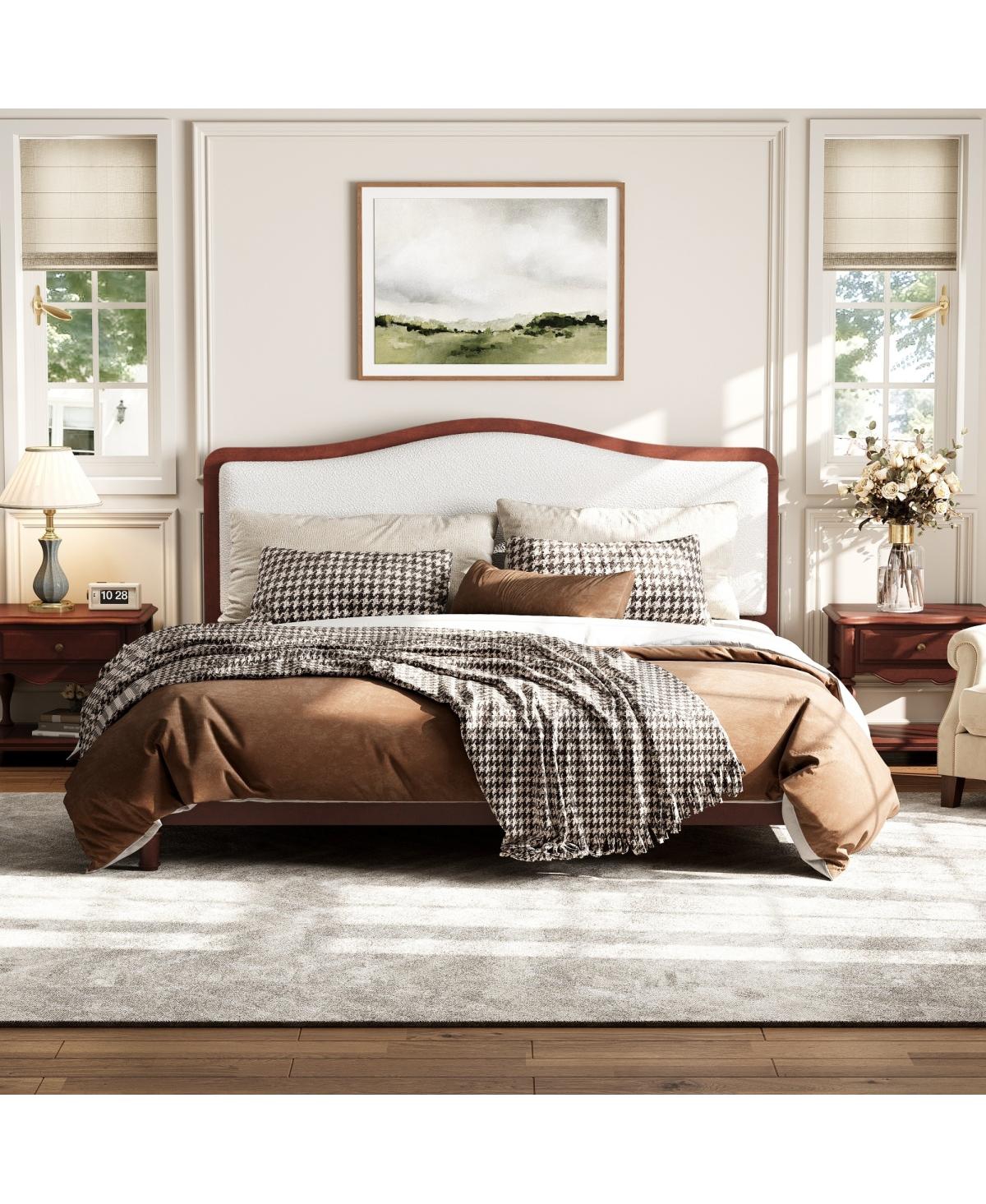 Streamdale Furniture Queen Size Platform Bed with Upholstered Headboard