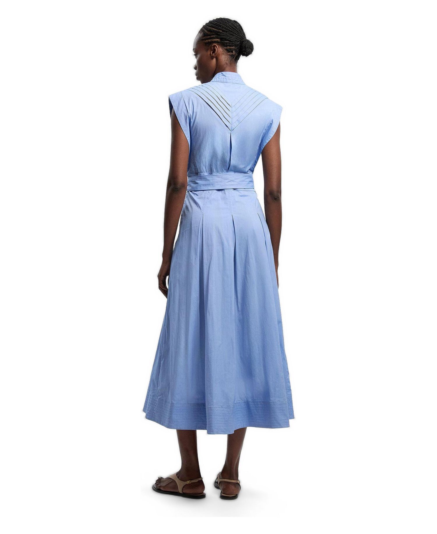 Women's Cotton Tie Waist Midi Dress