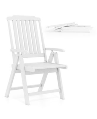 All-Weather HDPE Foldable Patio Dining Chair with Armrests