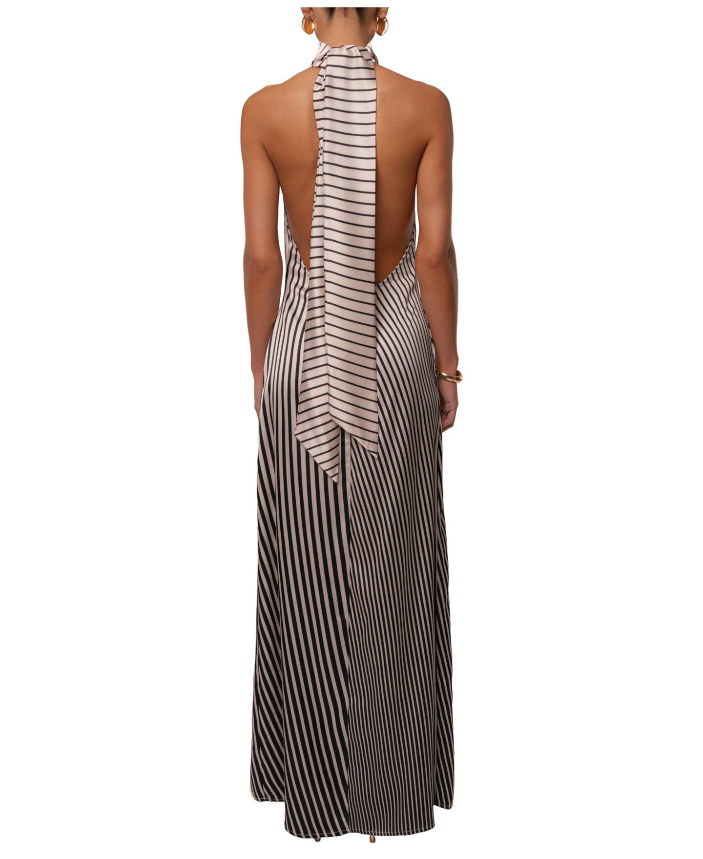 Женское платье JLUXLABEL Gleam Striped Maxi, цвет: Слоновая кость — фото 3