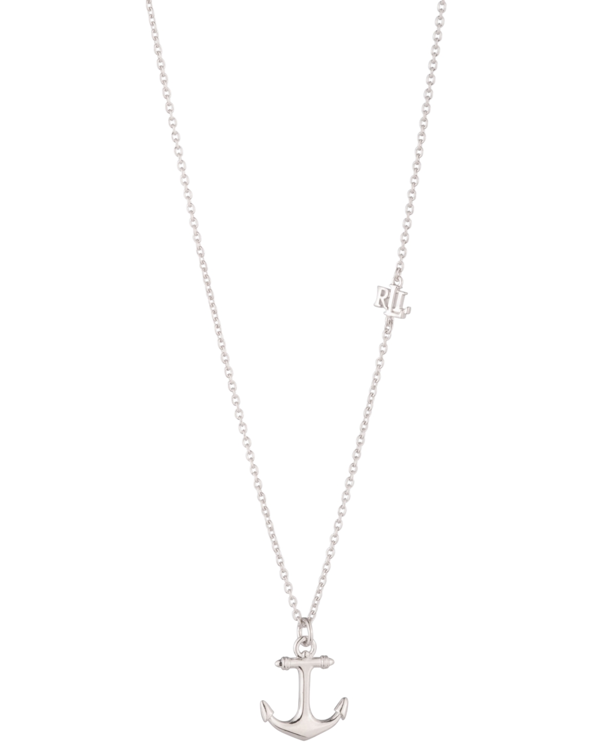 Lauren Ralph Lauren Sterling Silver-Plated Anchor Motif Necklace