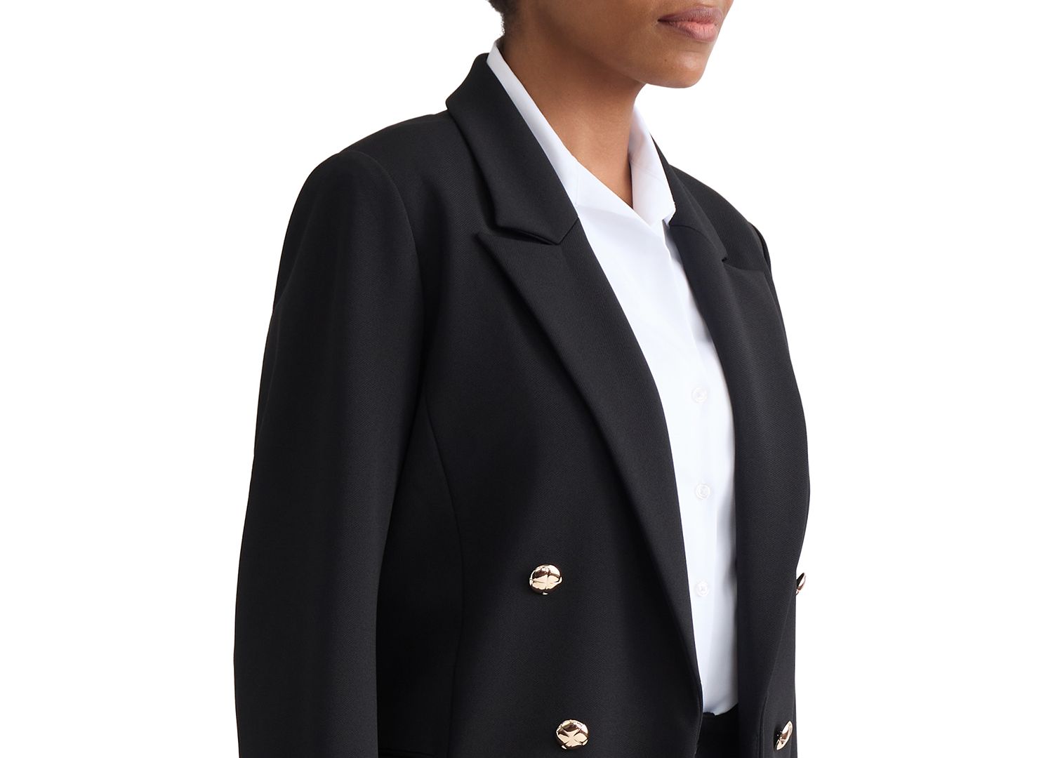 Women's Double-Breasted Open-Front Blazer
