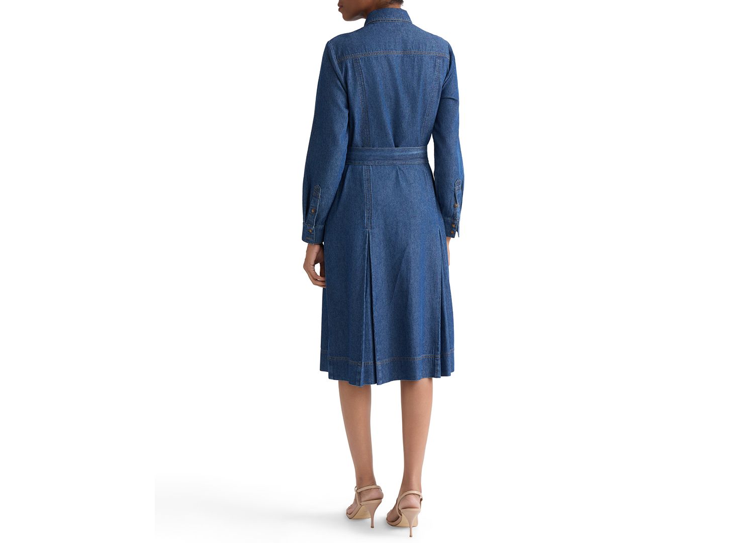 Women's Button-Up Cotton Shirt Dress