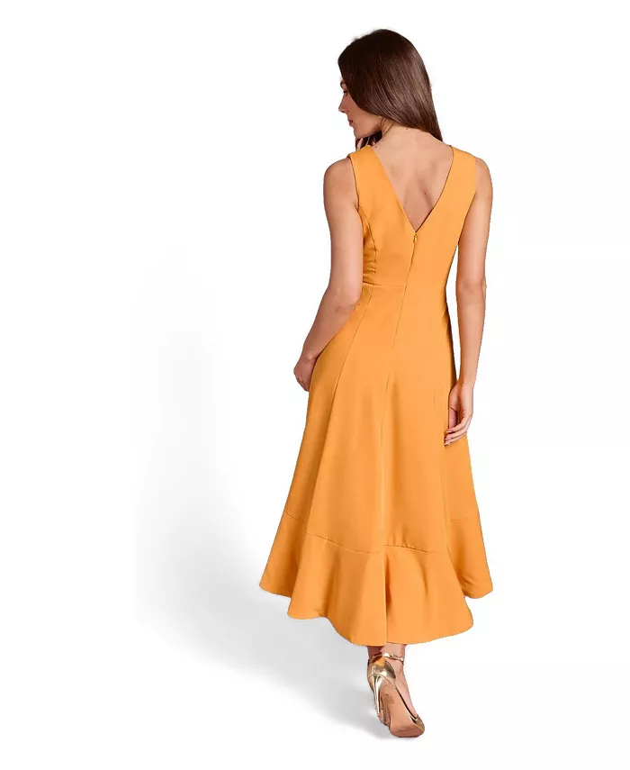 Women's Crepe Ruffle Low Back Dress - thumbnail 3
