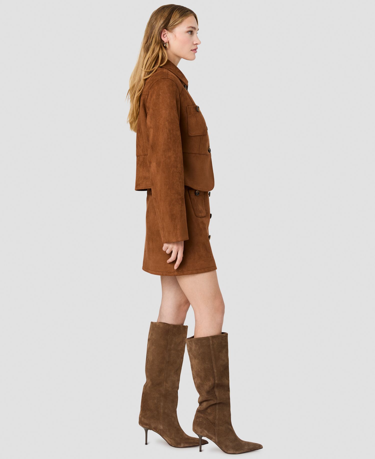 Women's Collared Button-Front Tailored Jacket