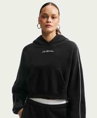 Women's Studio Fleece Oversized Scallop-Trim Hoodie