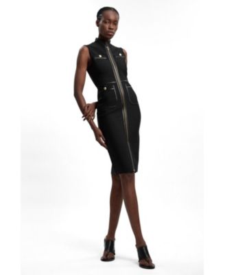 Women's Military Bandage Midi Dress