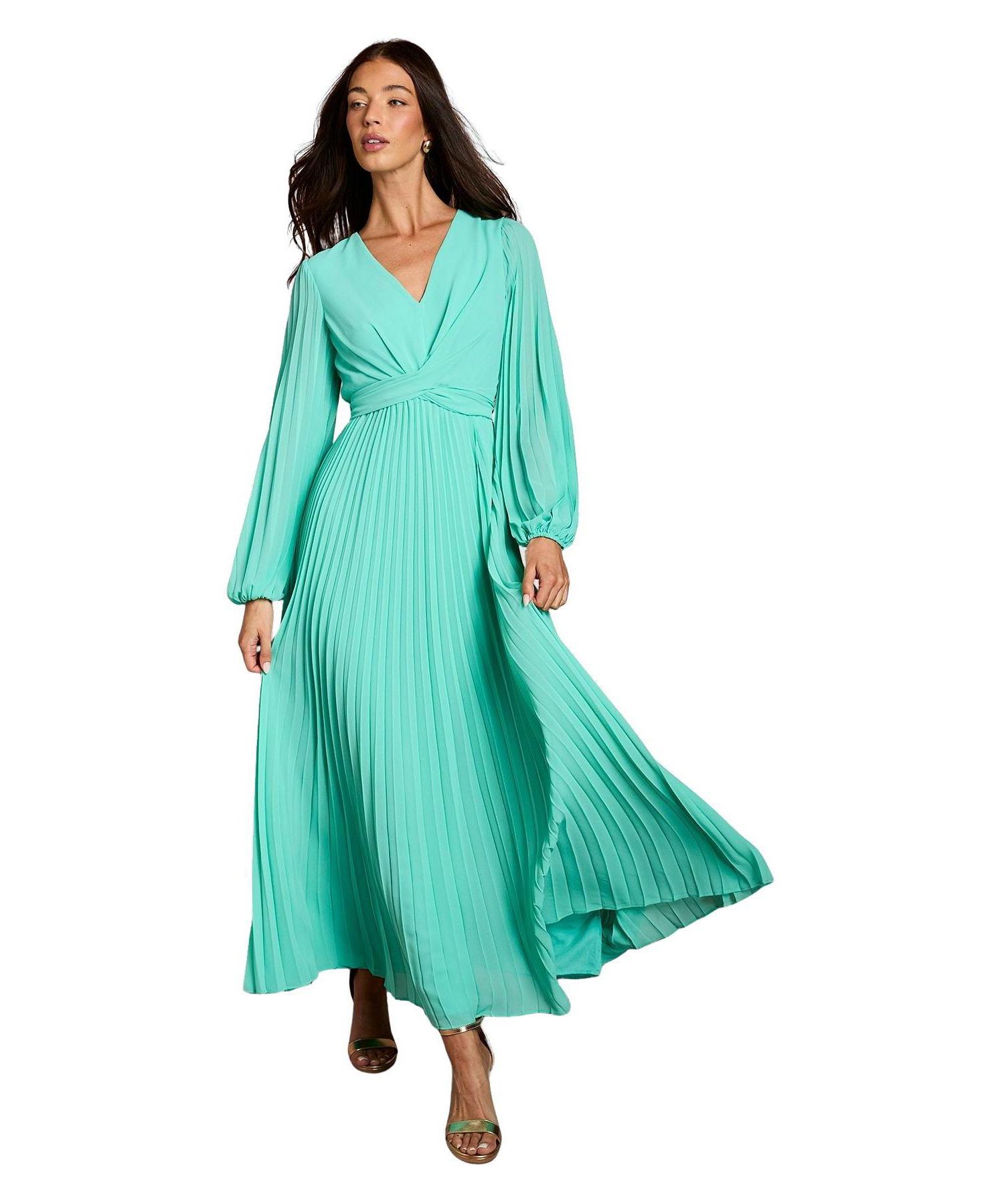 Women's Pleated Wrap Dress