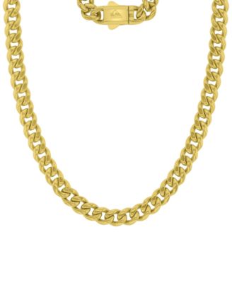 Quiksilver Mens Miami 18k Yellow Gold-Plated Cuban Chain Necklace - Gold 125$