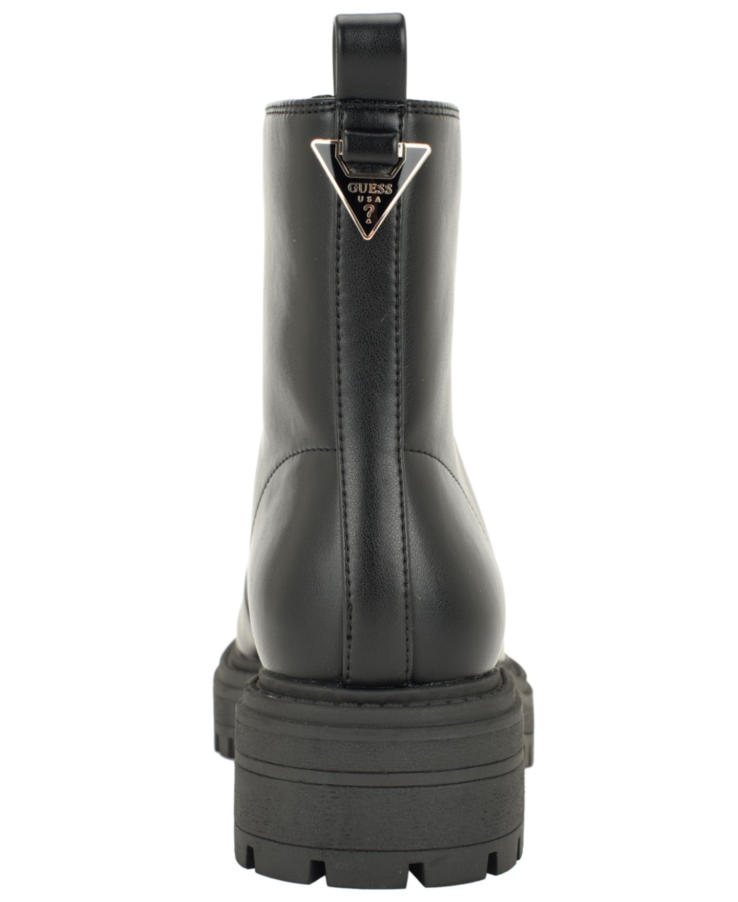 Женские ботинки GUESS Syyan Front Zip Lug Sole Booties, цвет: Чёрный гладкий — фото 3