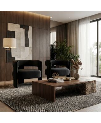 Mid-Century Modern Velvet Accent Chair for Living Room and Bedroom