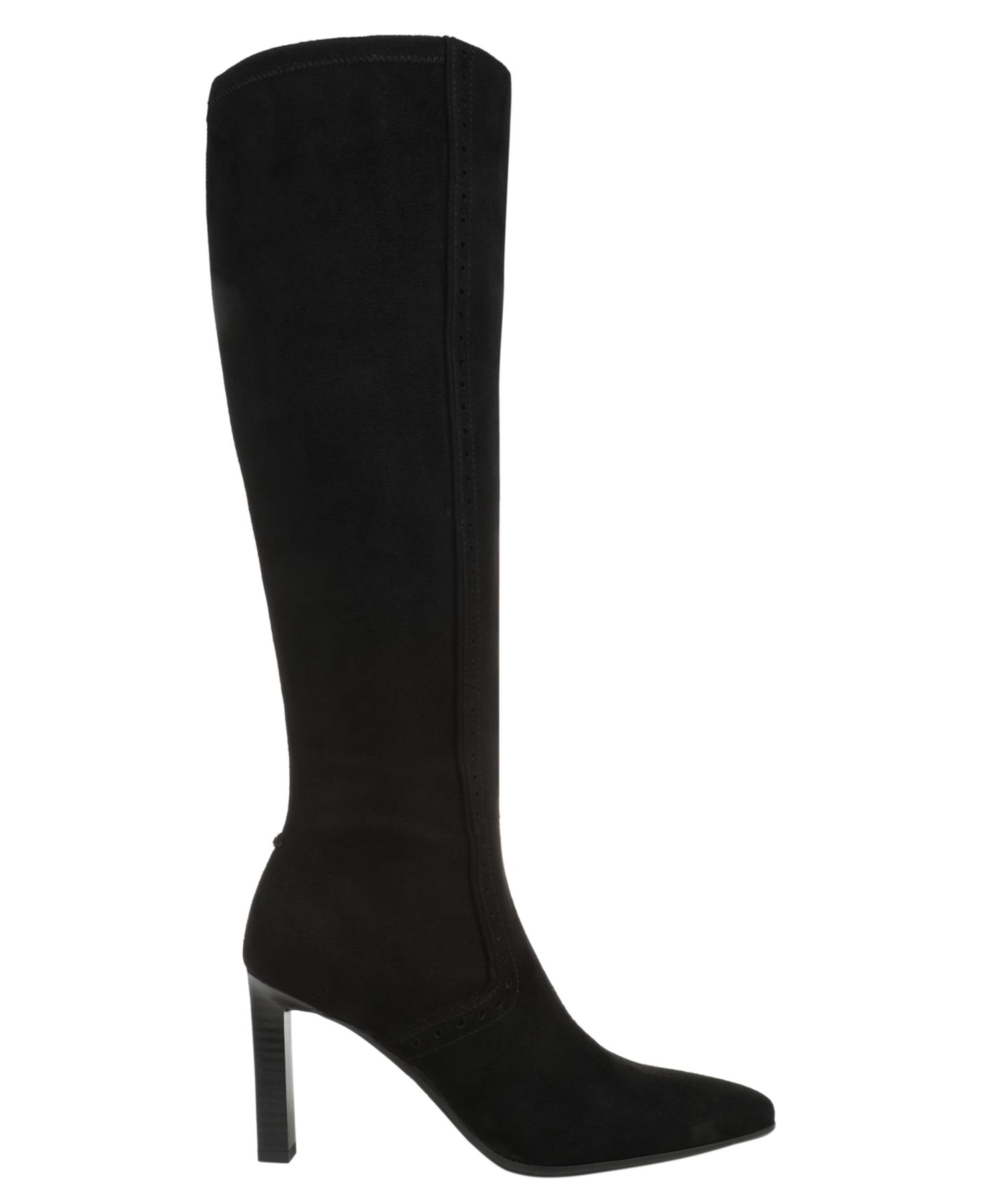 Женские ботинки Franco Sarto Damiana Square Toe Zip Tall, цвет: Чёрный искусственный замшевый — фото 2