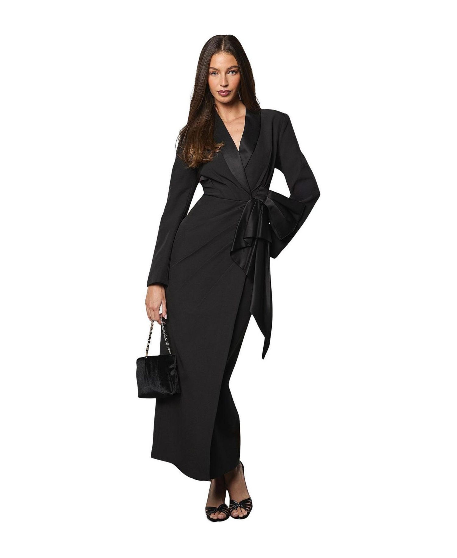 Women's Muse Bow Front Satin Maxi Dress