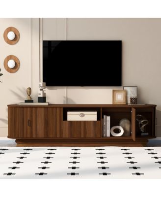 TV Stand with Sliding Storage Drawer and Open Shelves for 70''-75'' TVs