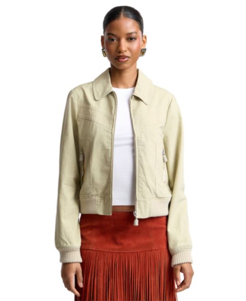 Женские куртки Avec Les Filles Zip-Front Bomber Jacket