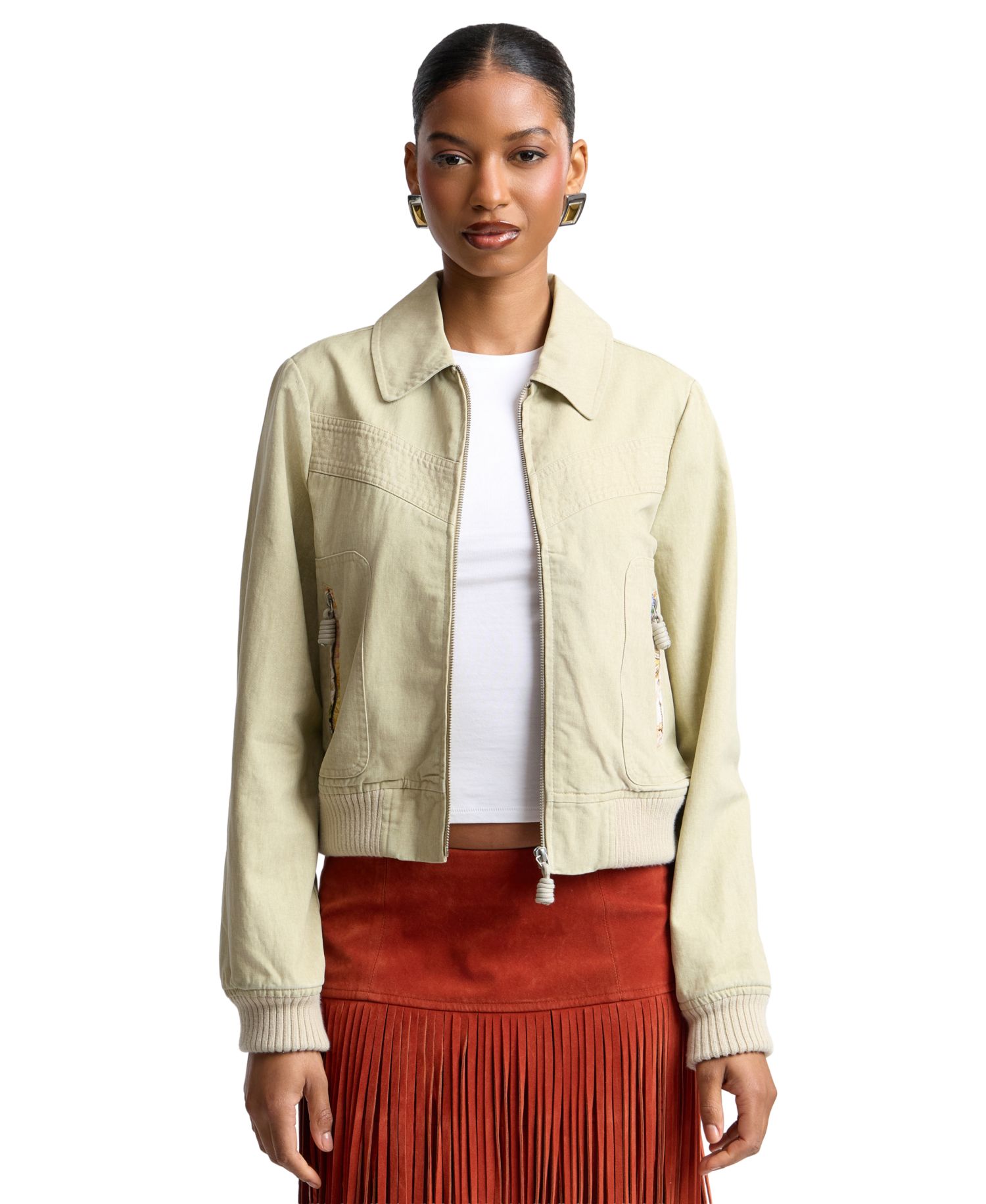 Women's Zip-Front Bomber Jacket
