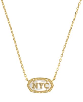 Elisa NYC 14k Metal-Plated Short Pendant Necklace