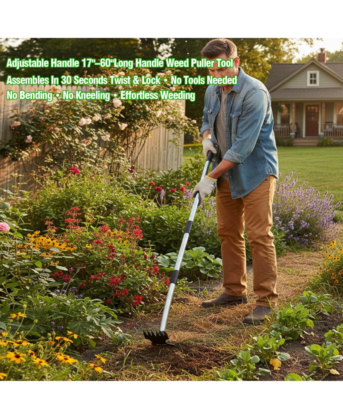 Xdovet Weed Puller Long Handle Garden Tool