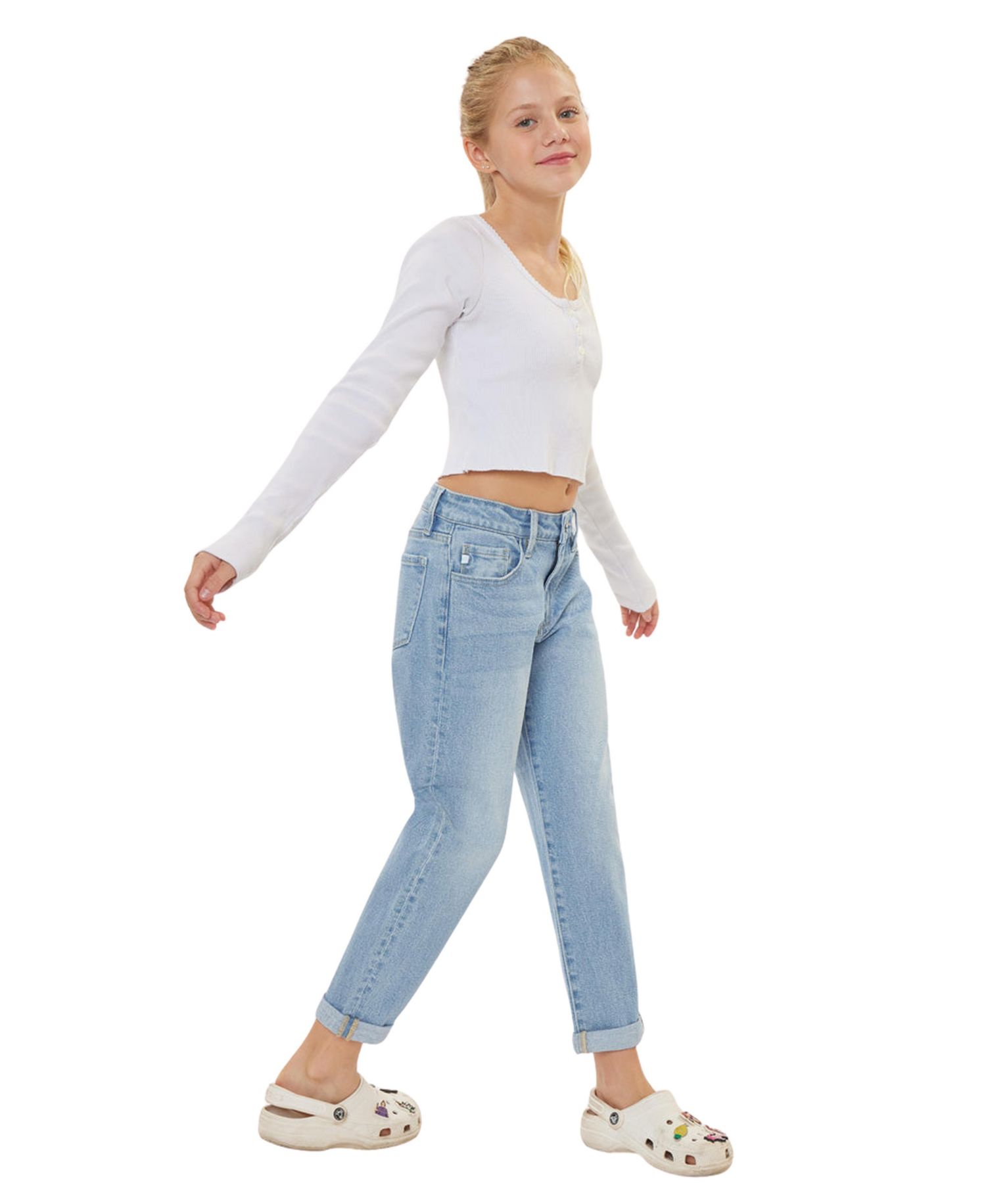 Big Girls' Halo Mini Mom Jeans