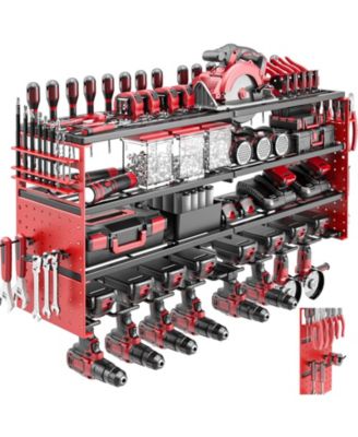 Power Tool Organizer Wall Mount Rack Pegboards Workshop Storage