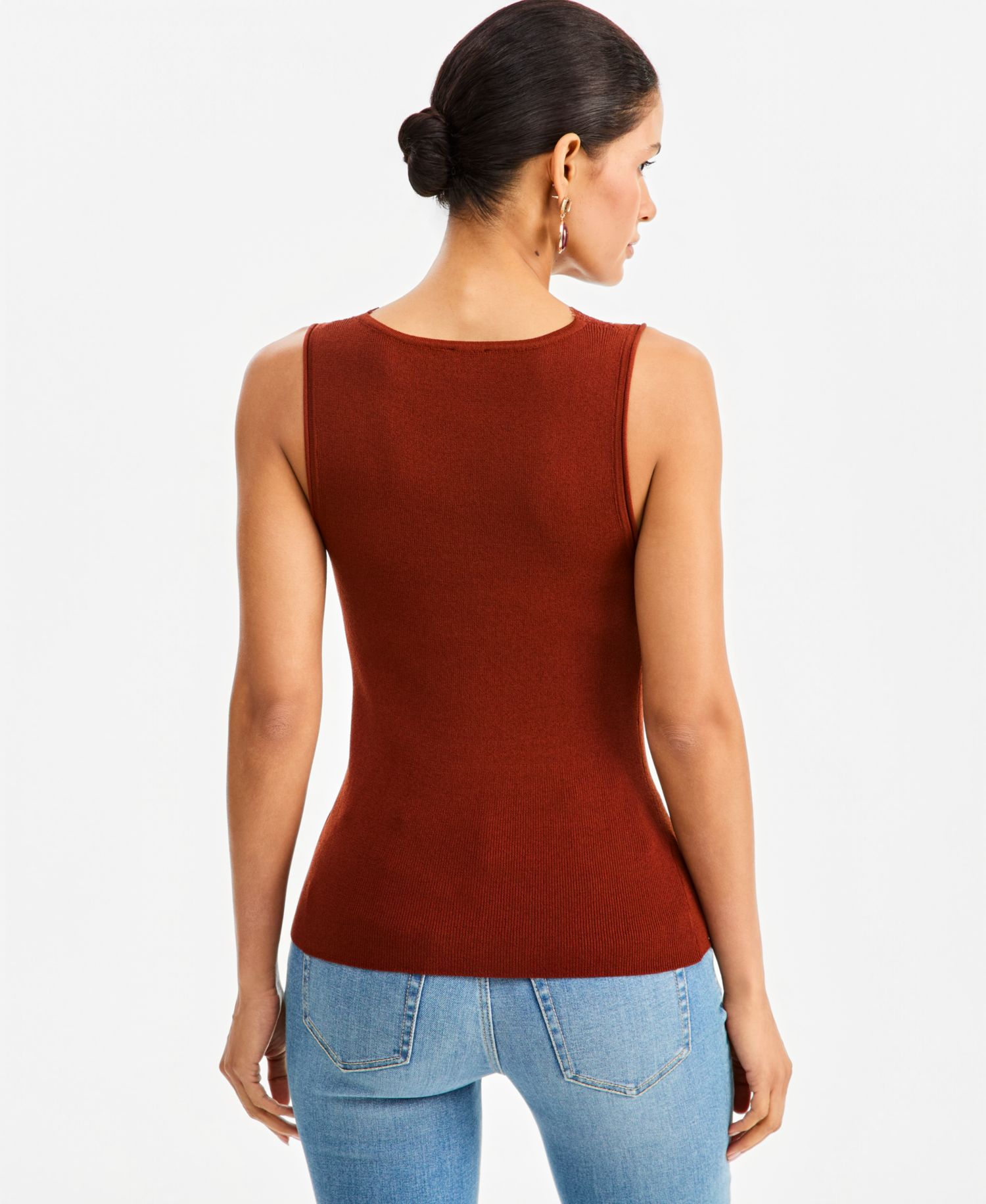 Women's Lace-Trim V-Neck Sweater Tank, Macy's Exclusively