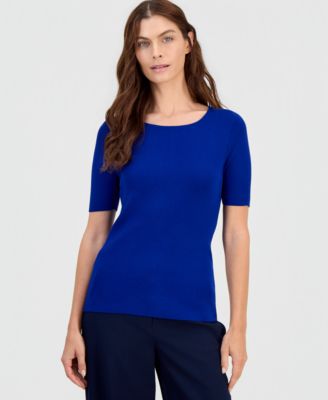 Women's Short-Sleeve Scoop-Neck Sweater