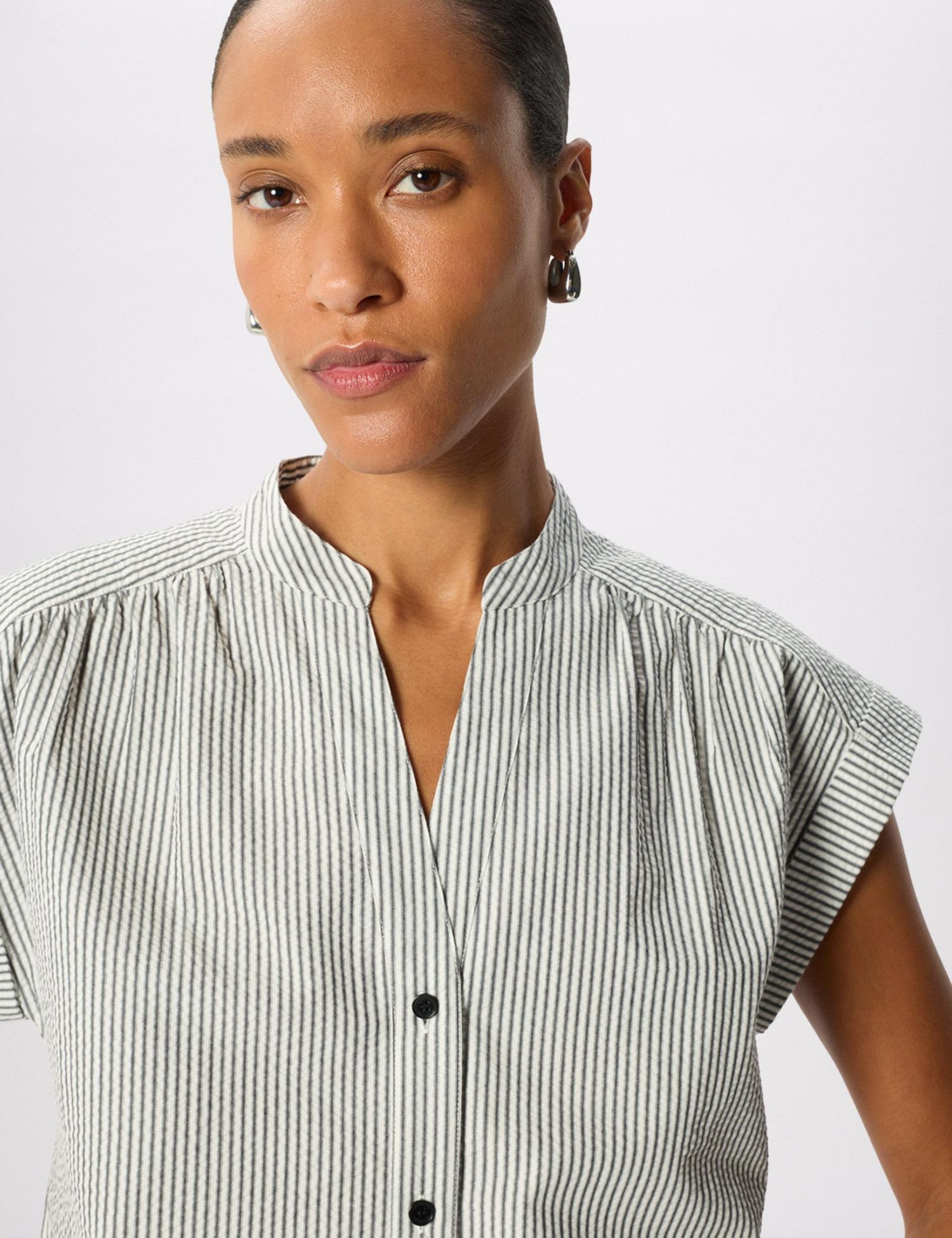 Women's Seersucker Stripe Shirt