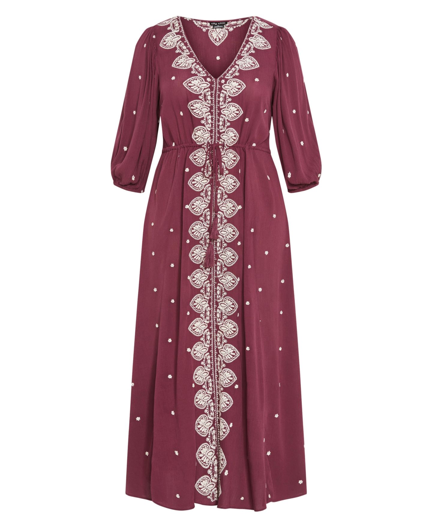 Женское платье CITY CHIC Plus Size Ulla Embroidered, цвет: Фиолетовый — фото 4
