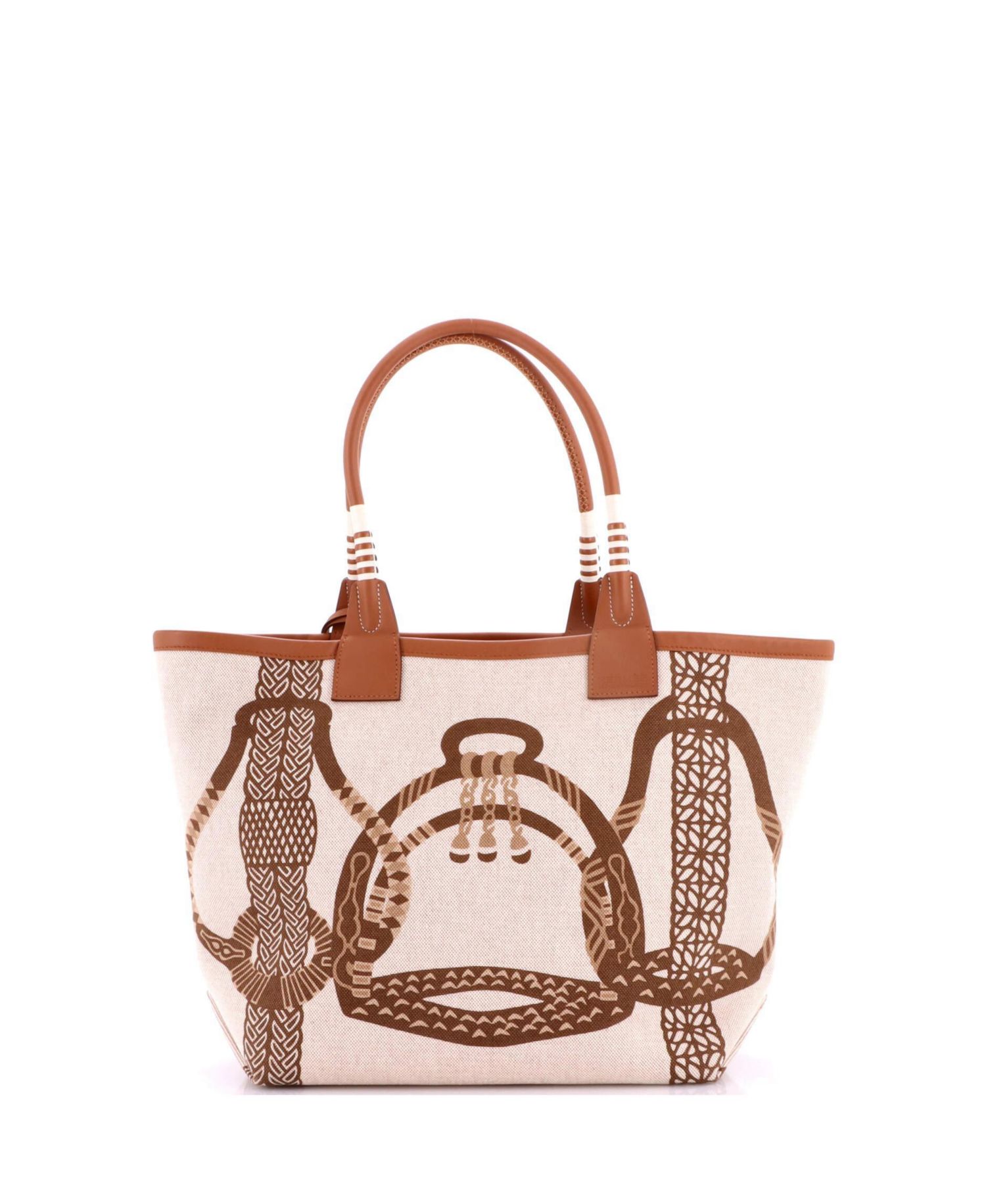 28 Sac Steeple Tote Printed Toile with Leather