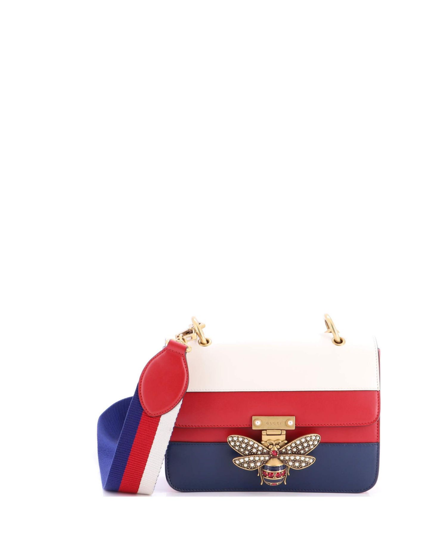 Medium Queen Margaret Flap Bag Colorblock Leather