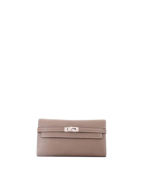 Pre-Owned HERMÉS Long Kelly Wallet Chevre Mysore