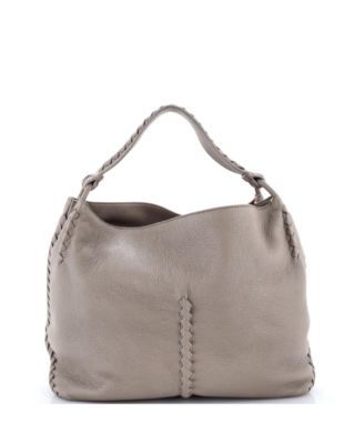 Medium Open Hobo Cervo with Intrecciato Detail