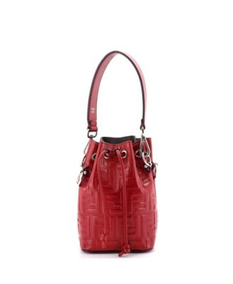 Mini Mon Tresor Bucket Bag Zucca Embossed Leather
