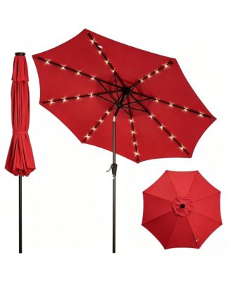 Outdoor 10feet Table Market Patio Umbrella with 32 Solar LED Lights for Garden, Deck, Backyard and Pool