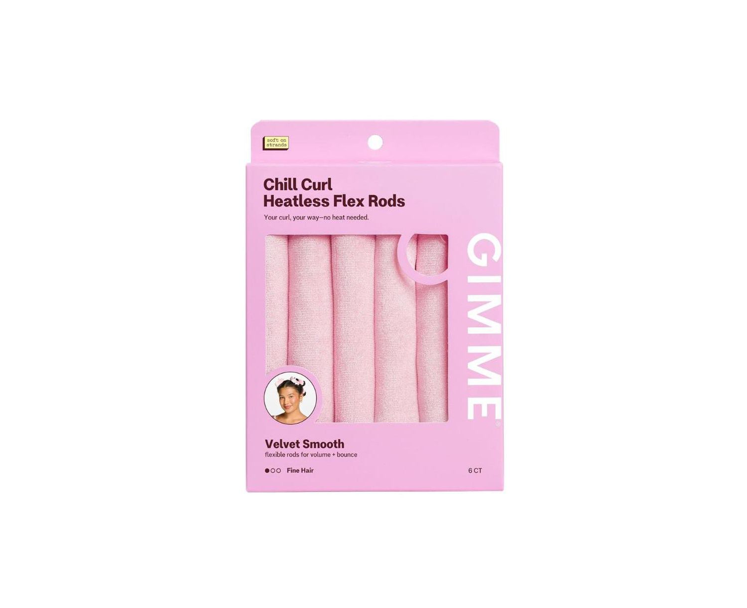Chill Curl Heatless Flex Rods Gentle and Bendable Hair Rods for Overnight Curls Snap Closure for Secure Hold Fine Hair, 6 Count
