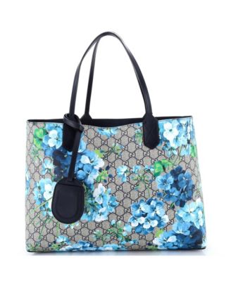 Medium Reversible Tote Blooms GG Print Leather