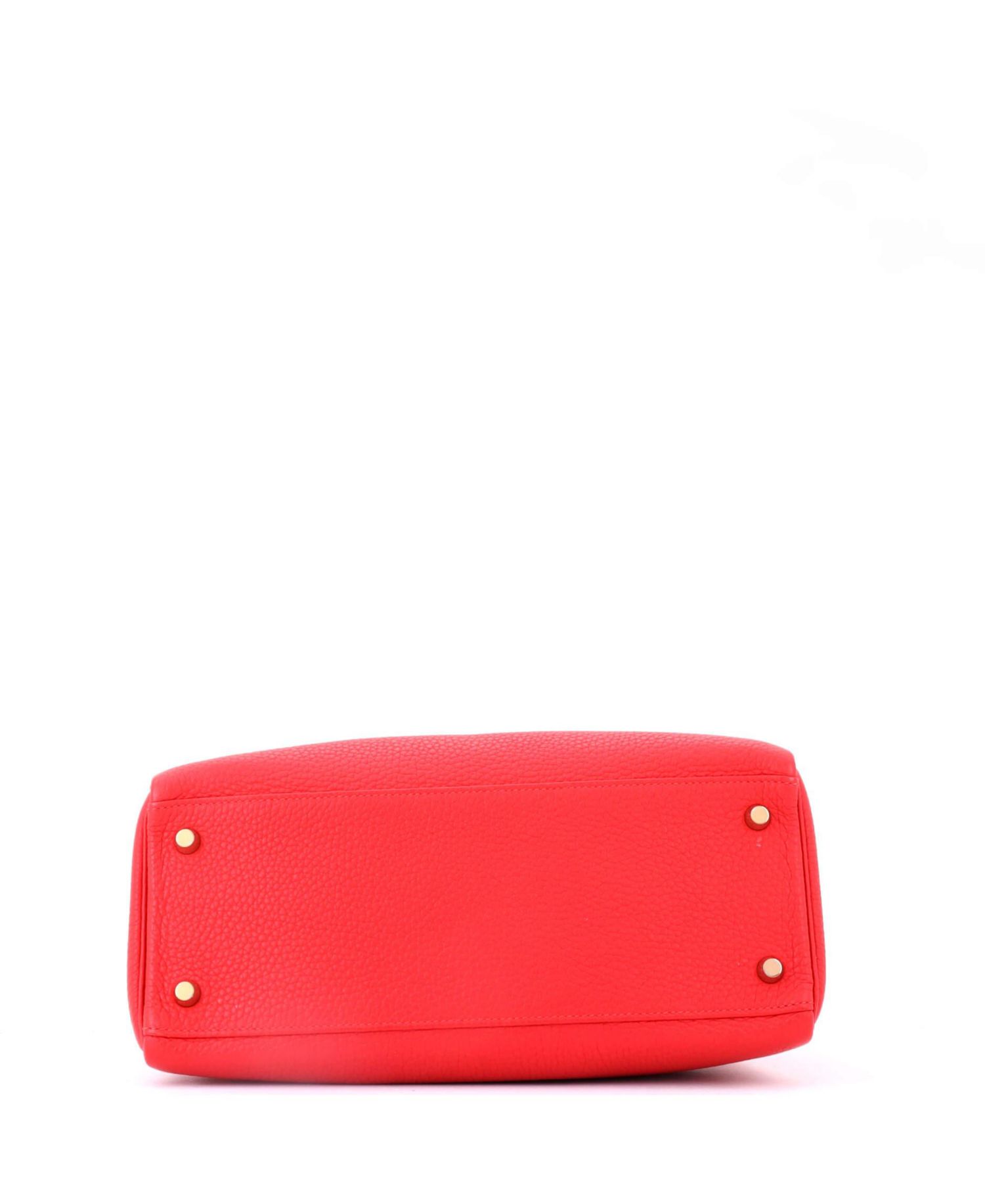 Kelly 28 Handbag Red Clemence with Gold Hardware
