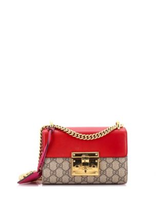 Small Padlock Shoulder Bag GG Coated Canvas and Leather