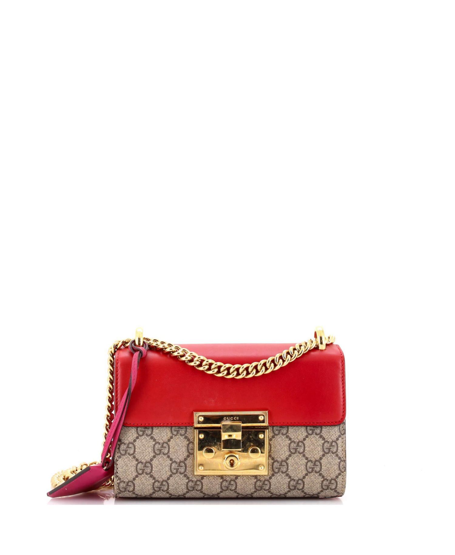 Small Padlock Shoulder Bag GG Coated Canvas and Leather